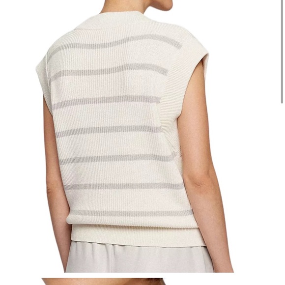 Hugo Boss Fabluna Sweater Vest Chunky Size XS Cream Winter White Gray - Picture 4 of 6
